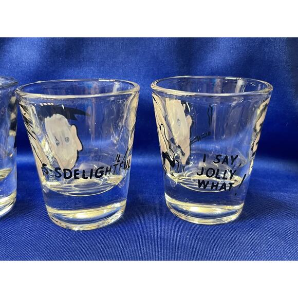 Set of Four Vintage Goofy Eyes Caricature Shot Glasses - Picture 4 of 5
